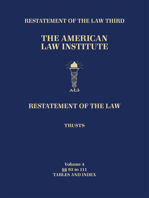 cover image of Restatement of the Law Third, Trusts